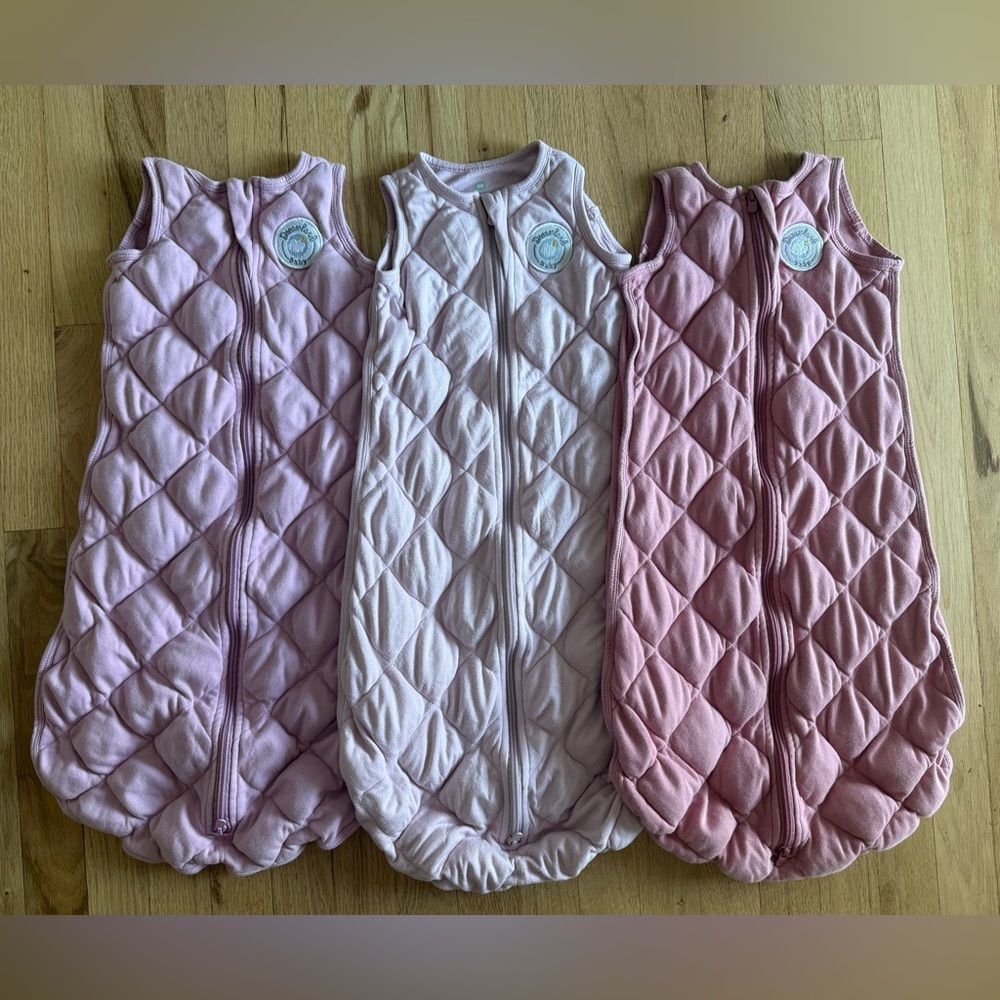 Lot of 3 Dreamland Baby Dream Weighted sleep sack size medium 6-12 months Pink